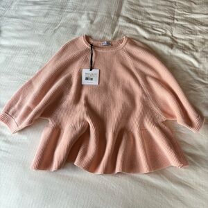 RED Valentino pink peplum sweater, new with tags never worn size XS